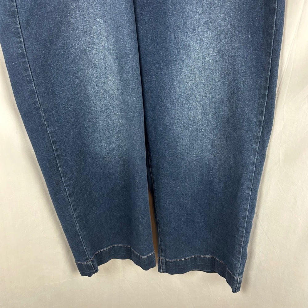 Nicole Miller New York Nomad Super High Rise Wide Leg Jeans Dark Wash Size 14 - Picture 4 of 11